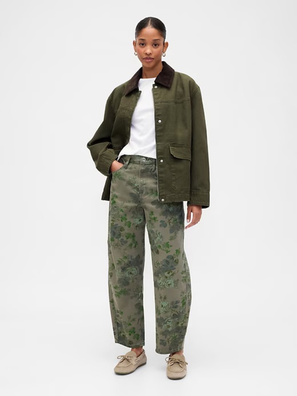 High Rise Print Barrel Jeans!